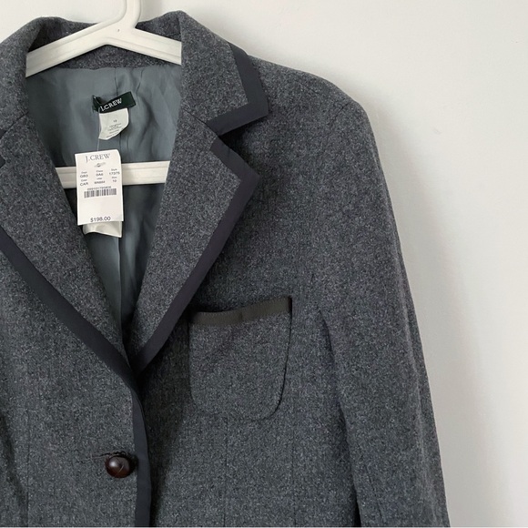 NWT J.Crew Professor Herringbone Grey Wool blazer Academia Preppy Career sz 10 - Picture 10 of 16